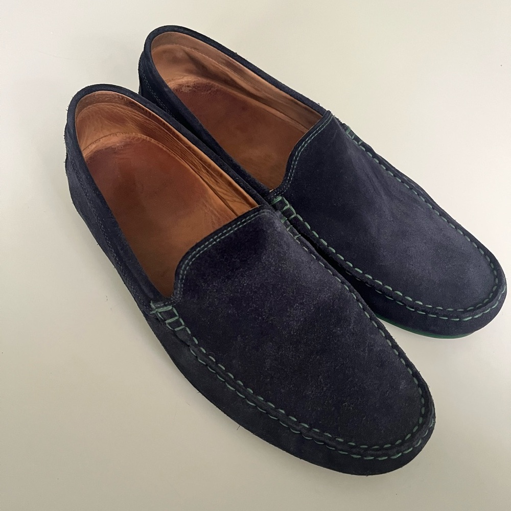 Austen Heller Blue Suede Loafers Slip-On Comfort